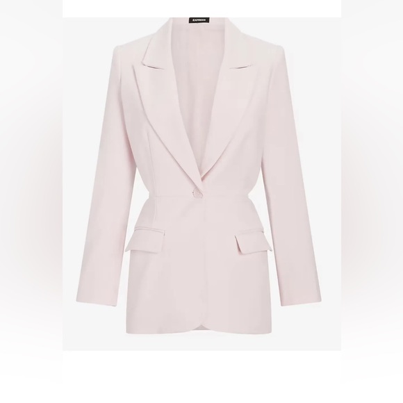 BNWT Express One Button Waist CutOut Blazer Pink Sz Large - Picture 3 of 7